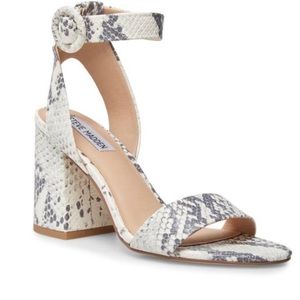 STEVE MADDEN Lolana Lola Snakeskin Sandal Block Heel